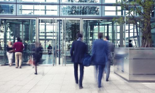 business people walking in a financial district, long exposure,click here to view more related images: